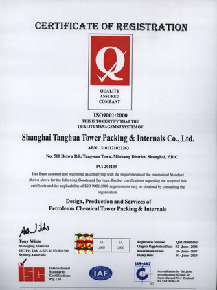 Shanghai Tanghau Tower Packing & Internals Ltd.