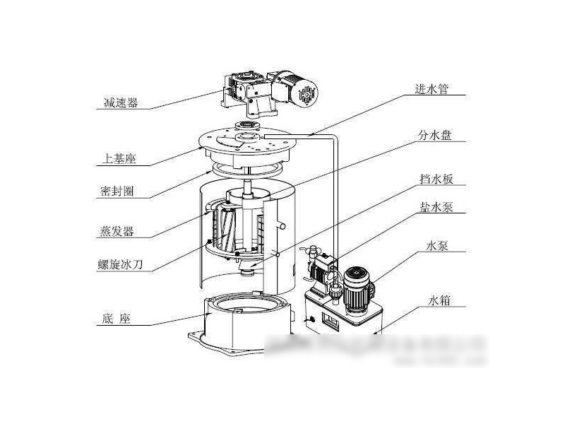 大型片冰机蒸发器结构图